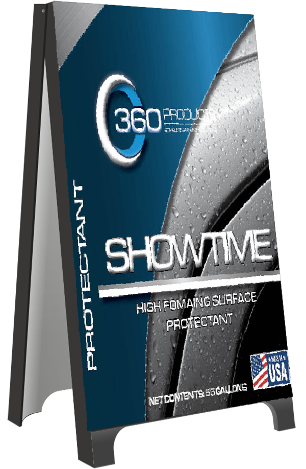 car wash folding sign for SHOWTIME product